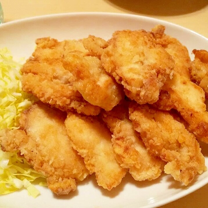 鶏むねで節約！ザクザク！揚げない柚子胡椒唐揚げ